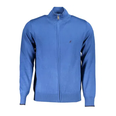 Shop U.s. Grand Polo U. S. Grand Polo Elegant Long Sleeve Zip Cardigan With Men's Embroidery In Blue