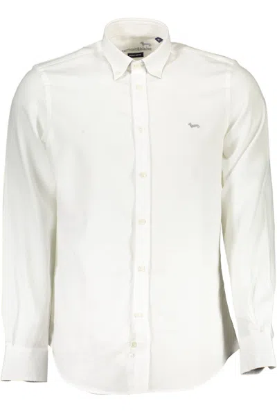 Shop Harmont & Blaine Elegant Cotton Shirt With Contrasting Men's Cuffs In White
