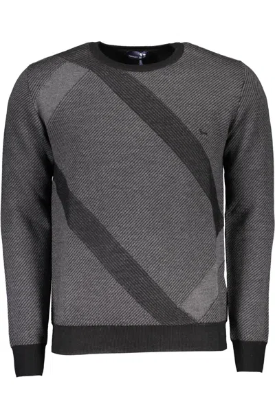Shop Harmont & Blaine Elegant Wool Sweater With Contrasting Men's Details In Grey