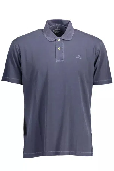 Shop Gant Ele Short-sleeved Cotton Men's Polo In Blue
