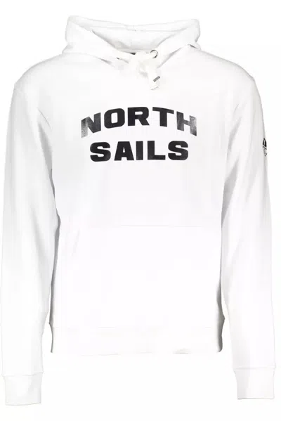 Shop North Sails Chic Hooded Sweatshirt With Central Men's Pocket In White