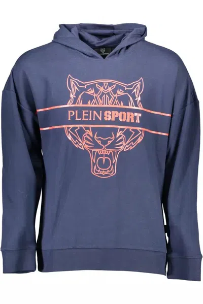 Shop Plein Sport Athletic Chic Hooded Men's Sweatshirt In Blue