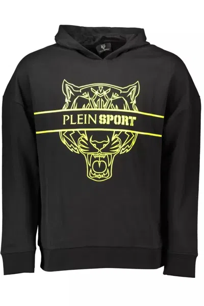 Shop Plein Sport Sleek Hooded Sweater With Contrast Men's Details In Black