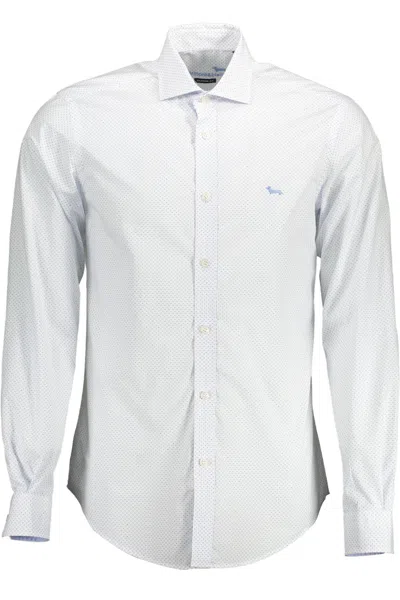 Shop Harmont & Blaine Elegant Cotton Shirt With Contrast Men's Detailing In White