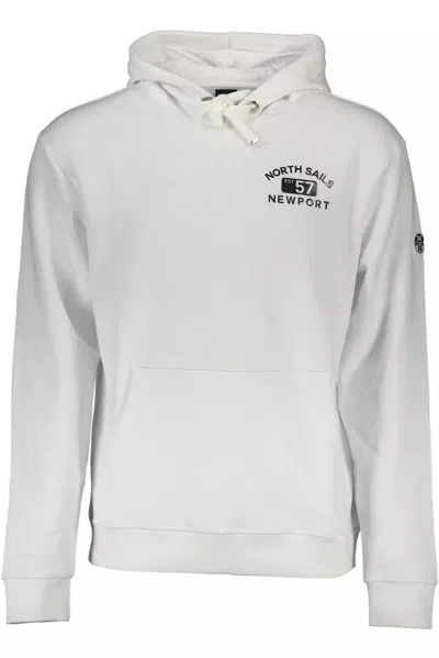 Shop North Sails Sleek Hooded Sweatshirt With Logo Men's Print In White