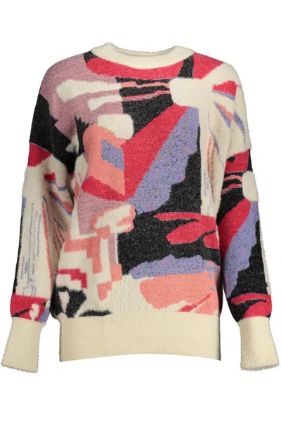 Shop Desigual Chic Contrasting Detail Women's Sweater In White