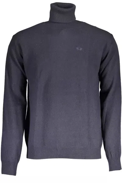 Shop La Martina Elegant Turtleneck Sweater With Embroide Men's Logo In Blue