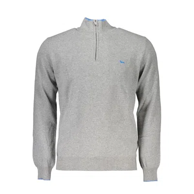 Shop Harmont & Blaine Elegant Half-zip Sweater With Contrast Men's Details In Grey