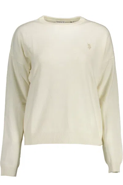 Shop U.s. Polo Assn U. S. Polo Assn. Elegant Long-sleeved Embroide Women's Sweater In White