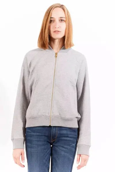 Shop Gant Chic Long Sleeve Zippe Women's Sweatshirt In Grey