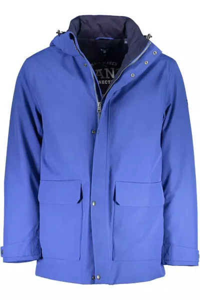 Shop Gant Ele Long-sleeved Padded Trench Men's Coat In Blue