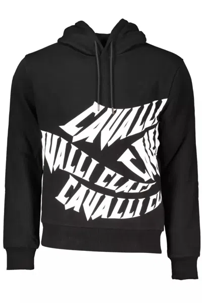 Shop Cavalli Class Elegant Hooded Sweatshirt In Classic Men's In Black