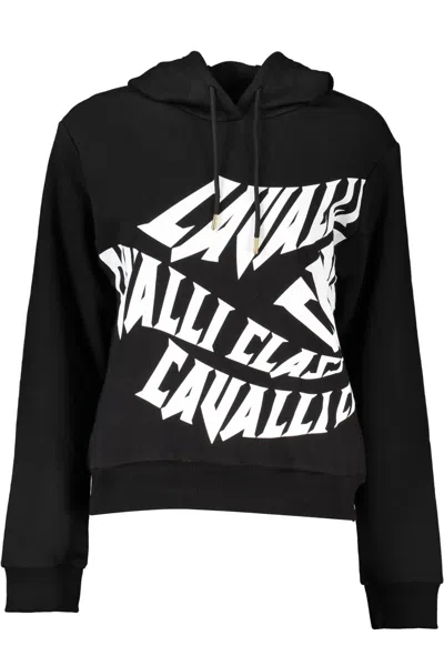 Shop Cavalli Class Elegant Hooded Long-sleeve Women's Sweater In Black