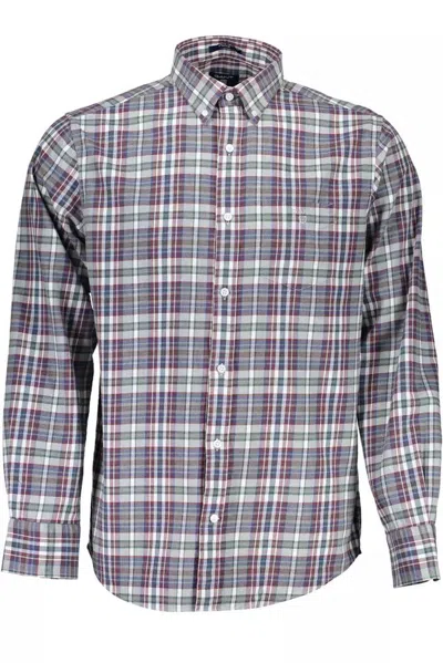 Shop Gant Classic Long Sleeve Cotton Men's Shirt In Blue