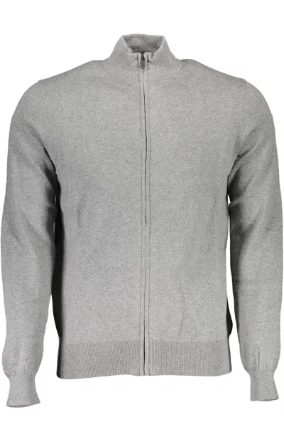 Shop North Sails Sleek Zip-up Cardigan With Embroide Men's Logo In Grey