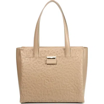 Shop Cavalli Class Elegant Spotted Print Calfskin Shoulder Women's Bag In Beige