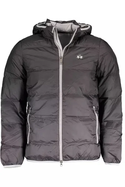 Shop La Martina Sleek Polyamide Jacket With Detachable Men's Hood In Black