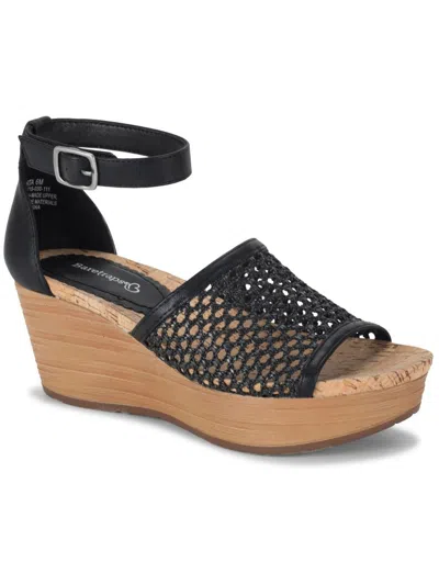 Shop Baretraps Marta Womens Wedge Ankle Strap Heels In Black