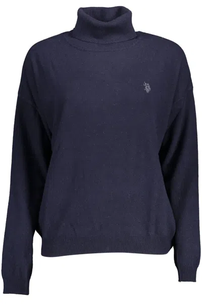 Shop U.s. Polo Assn U. S. Polo Assn. Chic Turtleneck Wool-blend Women's Sweater In Blue