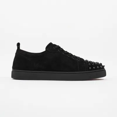 Shop Christian Louboutin Louis Junior Spikes Suede In Black