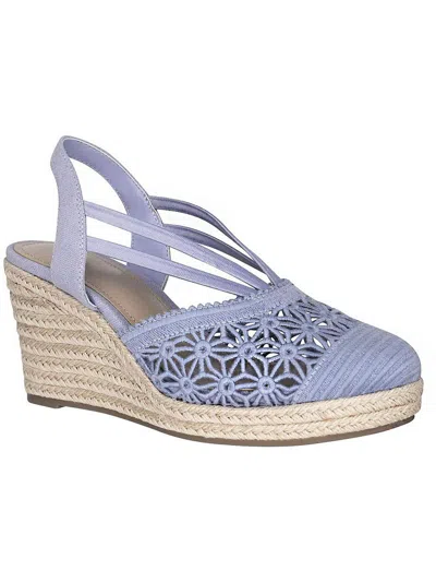 Shop Impo Tonessa Womens Textured Scalloped Wedge Sandals In Purple