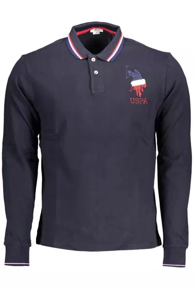 Shop U.s. Polo Assn U. S. Polo Assn. Classic Long-sleeved Polo - Contrasting Men's Accents In Blue
