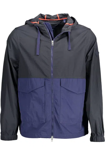 Shop Gant Chic Hooded Sports Jacket With Contrast Men's Details In Blue
