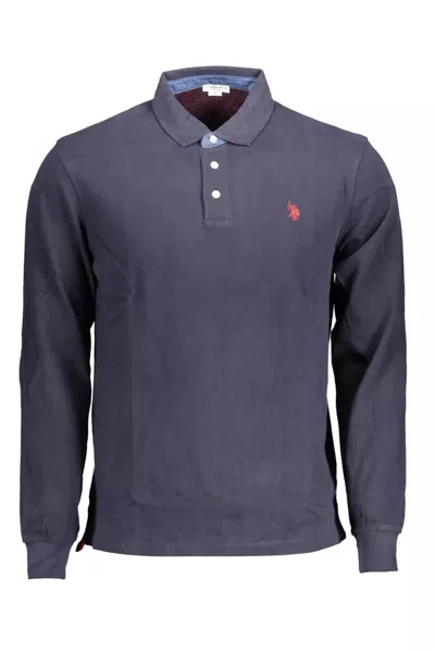 Shop U.s. Polo Assn U. S. Polo Assn. Classic Long-sleeved Polo With Elbow Men's Patches In Blue