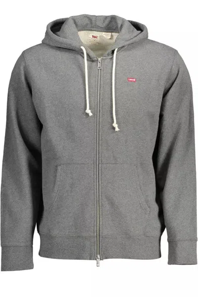 Shop Levi's Classic Zip Hoodie With Men's Logo In Grey
