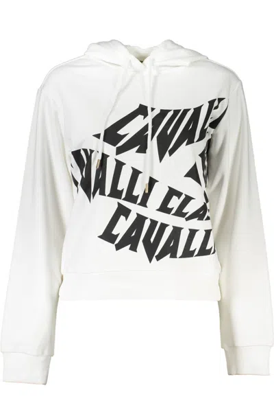 Shop Cavalli Class Elegant Hooded Women's Sweatshirt In White