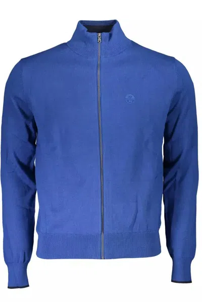 Shop North Sails High Collar Cardigan With Embroide Men's Logo In Blue