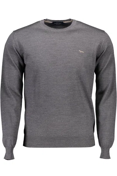 Shop Harmont & Blaine Elegant Wool Sweater With Classic Men's Logo In Grey