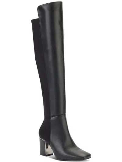 Shop Dkny Cilli Knee High Womens Comfort Insole Manmade Thigh-high Boots In Black