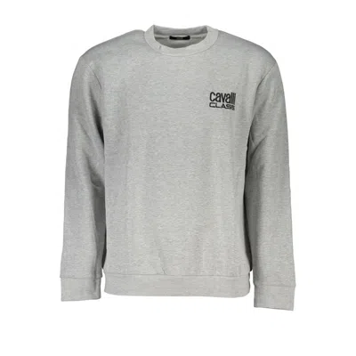 Shop Cavalli Class Chic Embroide Men's Sweatshirt In Grey