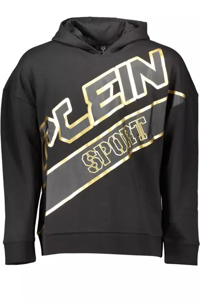 Shop Plein Sport Sleek Hooded Sweatshirt With Signature Men's Details In Black