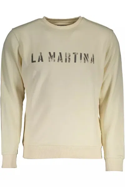 Shop La Martina Elegant Logo Print Men's Sweatshirt In White
