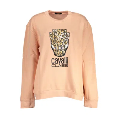 Shop Cavalli Class Elegant Fleece Crew Neck Women's Sweater In Pink