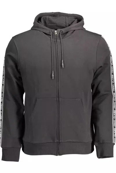 Shop Cavalli Class Elegant Hooded Sweatshirt With Contrasting Men's Details In Black