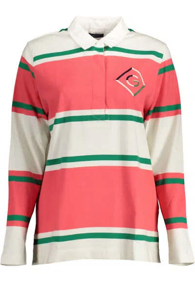 Shop Gant Ele Long-sleeved Polo For Women's Women In Pink