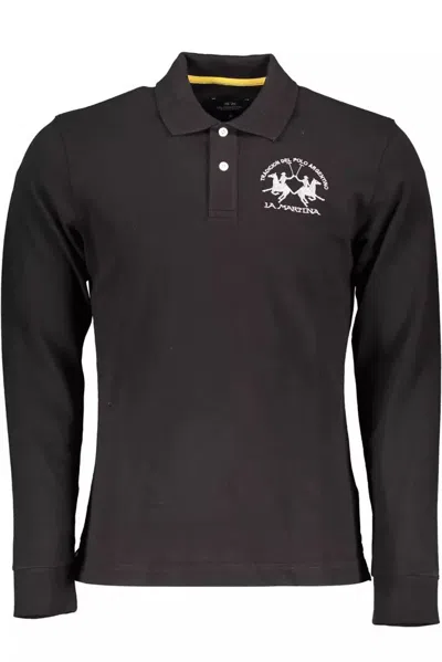 Shop La Martina Classic Elegance Polo With Contrast Men's Detailing In Black