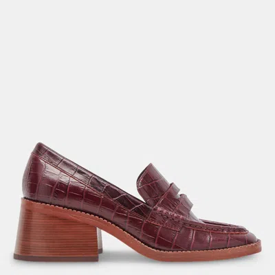 Shop Dolce Vita Talie Loafers Cabernet Embossed Leather In Multi