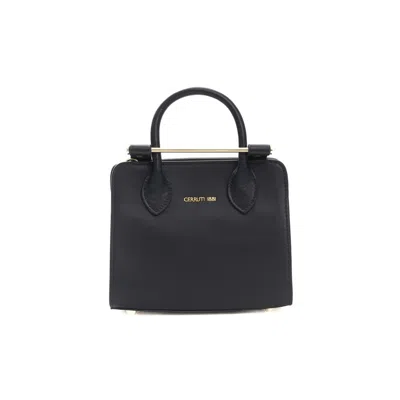 Cerruti 1881 Blue Calf Leather Handbag In Blue