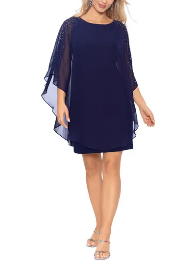 Shop X By Xscape Petites Chiffon Sheath Cocktail And Party Dress In Blue