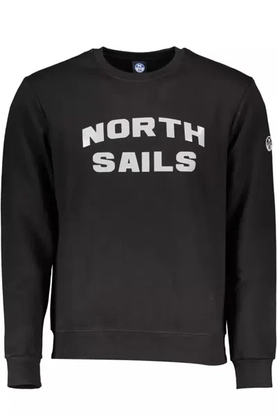 Shop North Sails Sleek Cotton Blend Crewneck Men's Sweatshirt In Black