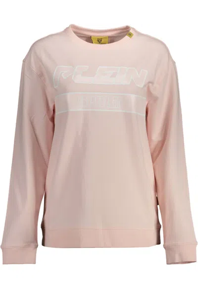 Shop Plein Sport Chic Contrast Detail Women's Sweatshirt In Pink