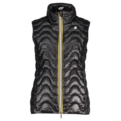 Shop K-way Chic Sleeveless Zip Jacket With Contrast Women's Details In Black
