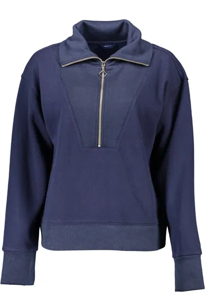 Shop Gant Chic High Collar Half Zip Women's Sweater In Blue