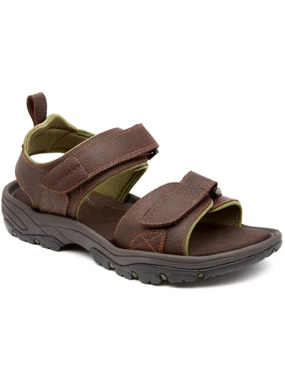 Shop Rockport Mens Leather Sport Sandals In Brown