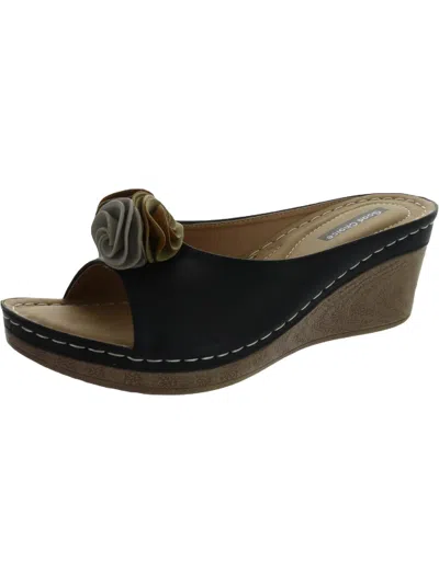 Shop Good Choice Sydney Womens Slip On Floral Slide Sandals In Black