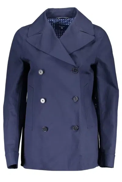 Shop Gant Chic Cotton Sports Jacket With Logo Women's Detail In Blue